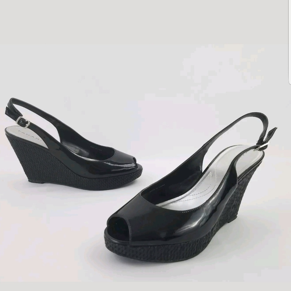 Tahari Black Wedges Size  9.5